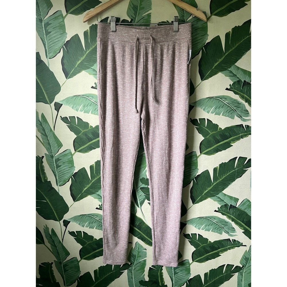 Gymshark Ribbed Knit Joggers Women Medium Tan Heathered